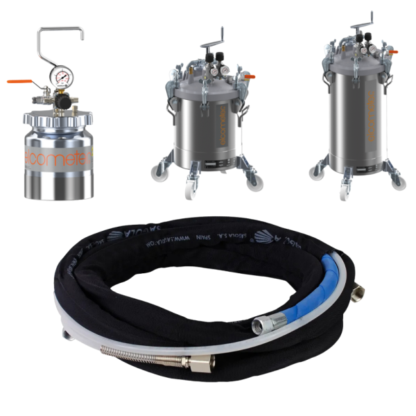 Low pressure hose next to pressure Pots