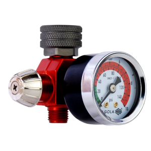 RC1 Flow Regulator with Pressure Gauge Side View