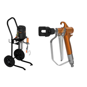 Sagola PSAM 500 Airless Pressure Spray Gun Side Angled View & Typhoon Pump